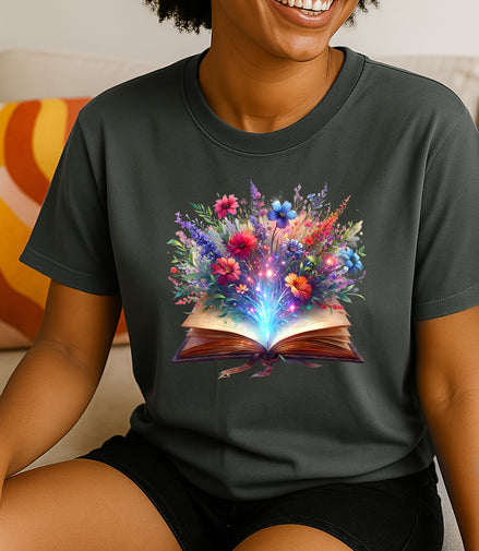 Floral Book T-Shirt