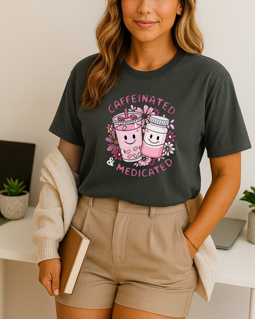 Caffeinated and Medicated Graphic T-Shirt