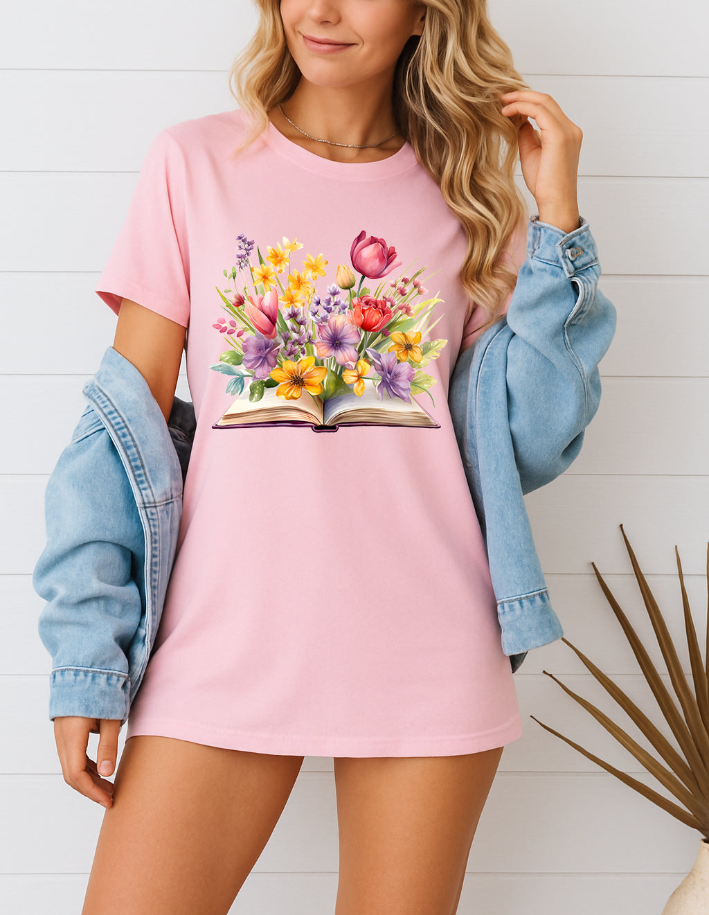 Purple & Yellow Floral Book Tee