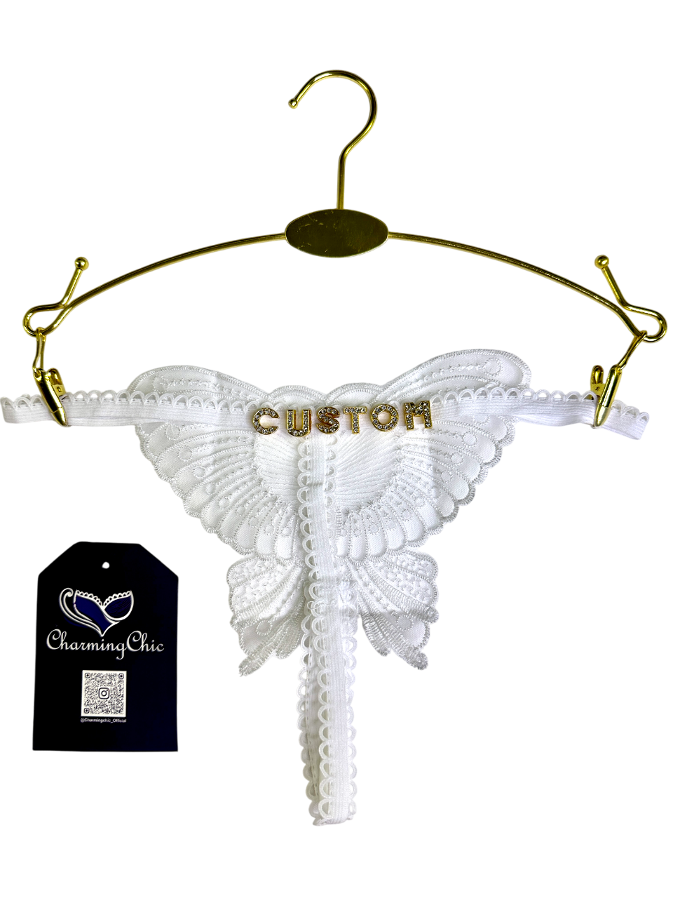 Custom Name Butterfly Lace Thong – Personalized Lingerie