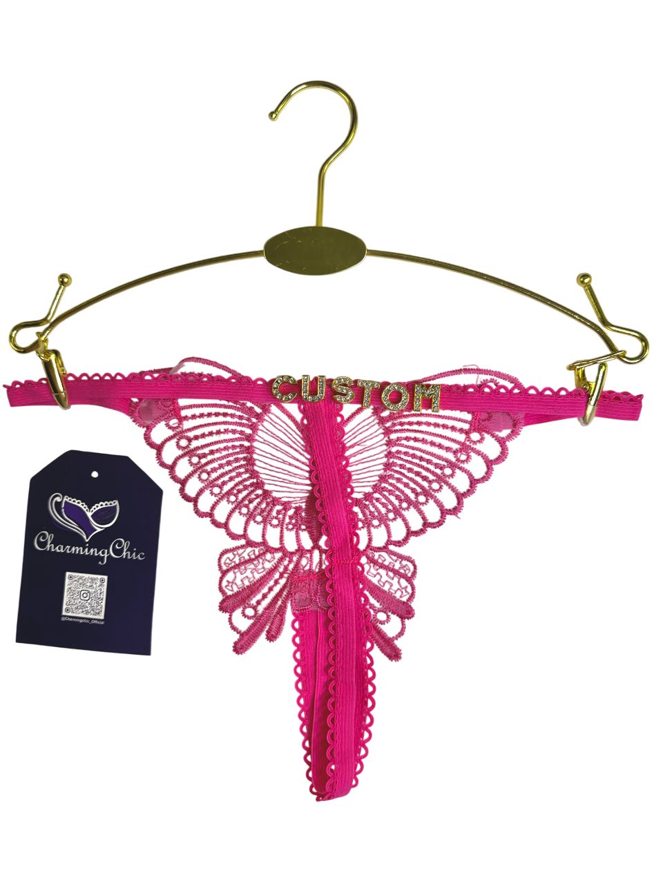 Custom Name Butterfly Lace Thong – Personalized Lingerie
