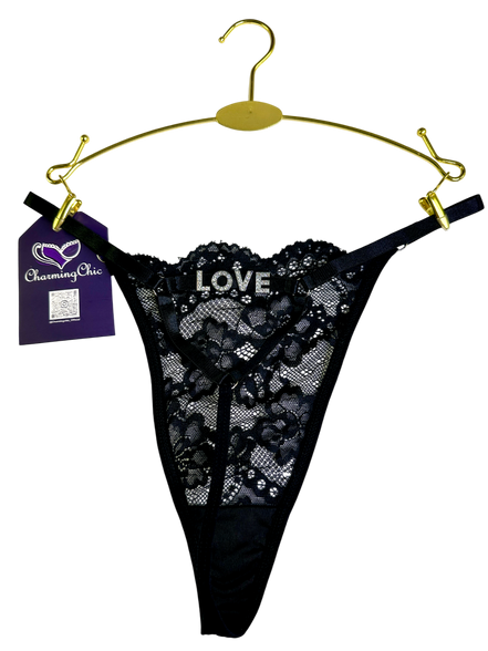 Custom Love Lace Thong – Personalized Romantic Lingerie