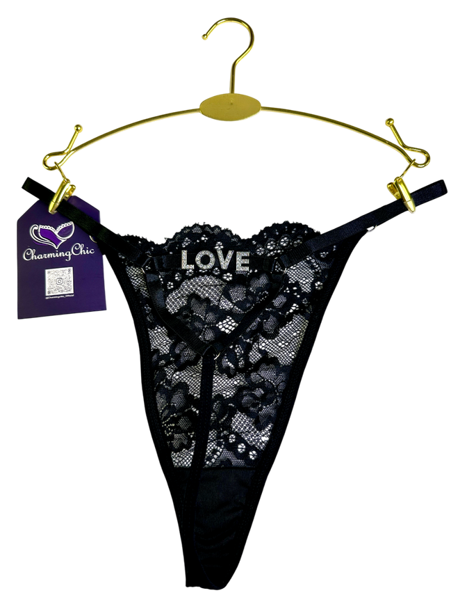 Custom Love Lace Thong – Personalized Romantic Lingerie