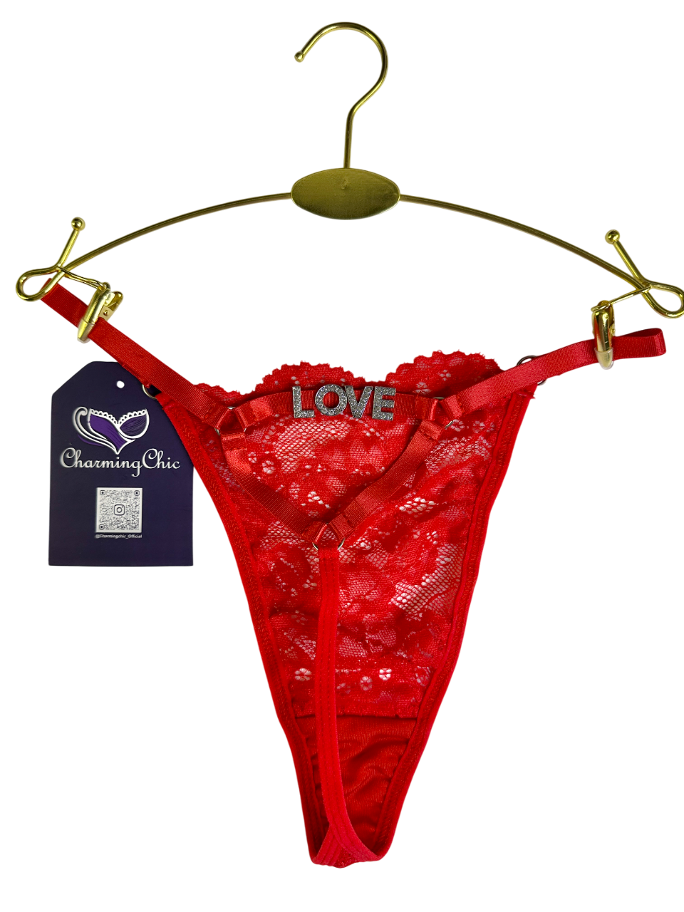 Custom Love Lace Thong – Personalized Romantic Lingerie