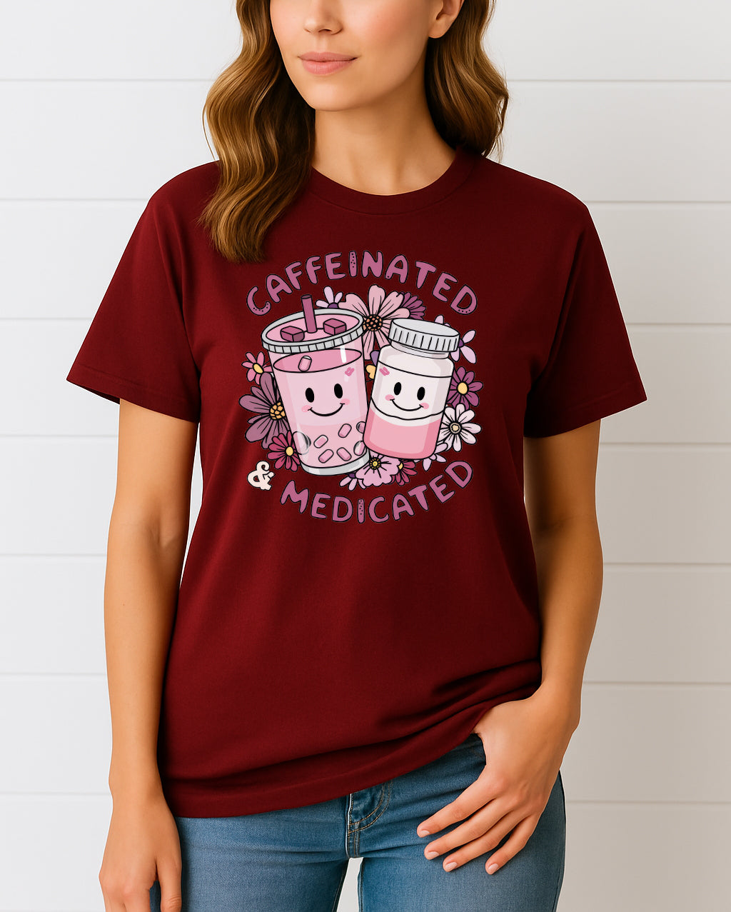 Caffeinated and Medicated Graphic T-Shirt