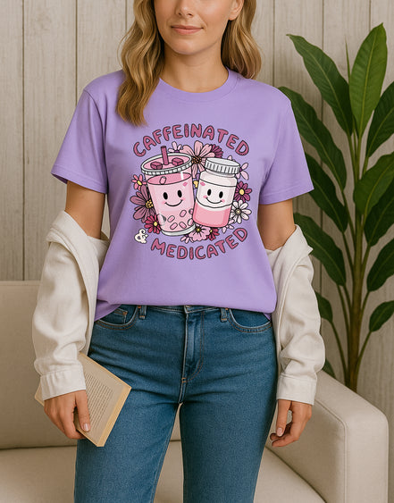 Caffeinated and Medicated Graphic T-Shirt