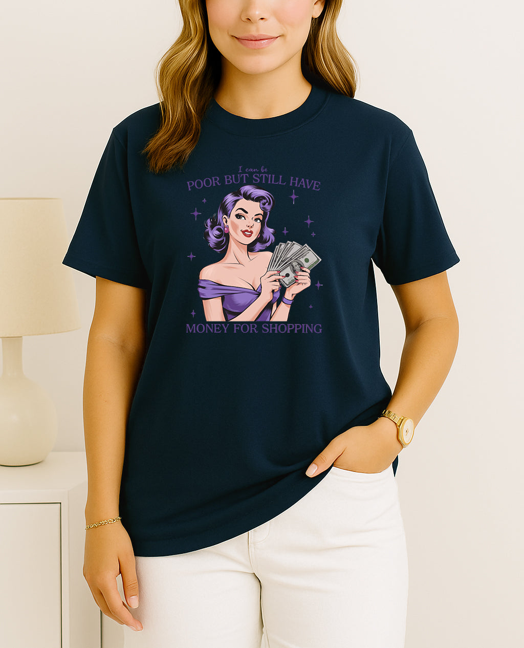 Poor But Money for Shopping Tee